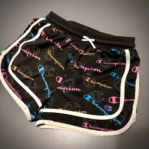 Champion Multicolor Logo Black Shorts